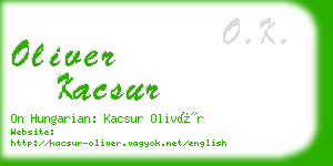 oliver kacsur business card